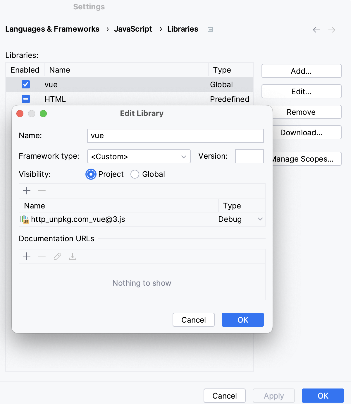 Configure the visibility of a library Configure the visibility of a library