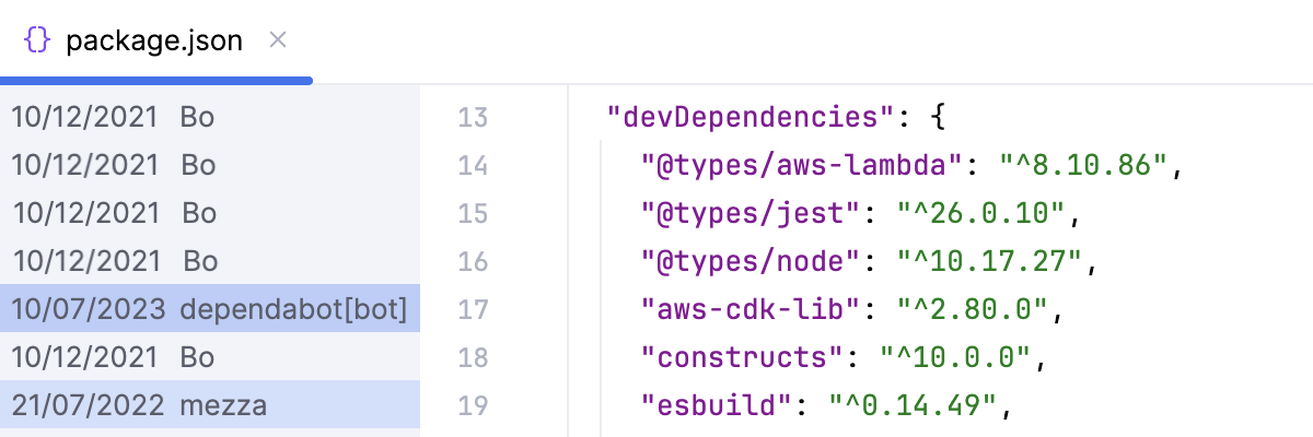 Blame annotations Blame annotations
