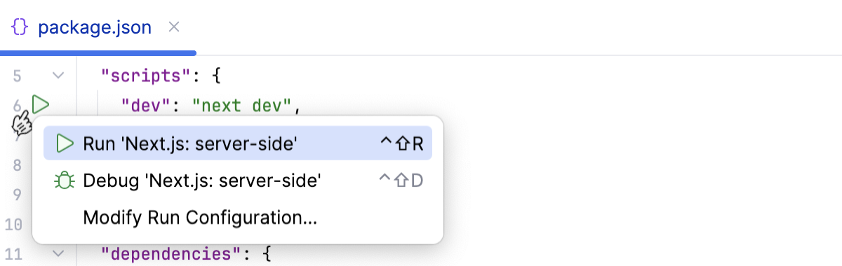 Run next dev from package.json Run next dev from package.json