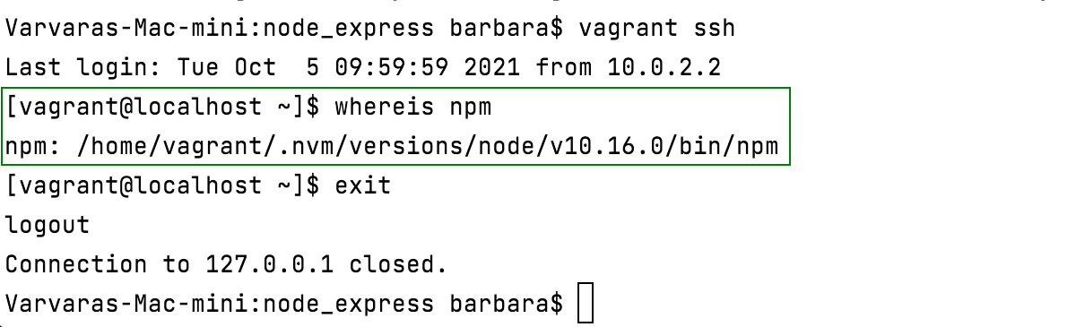Locate a package manager in a Vagrant environment Locate a package manager in a Vagrant environment