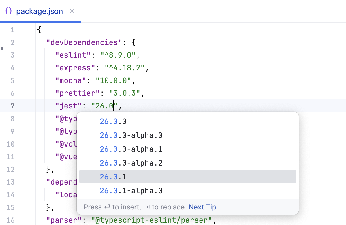 Code completion for previous package versions Code completion for previous package versions