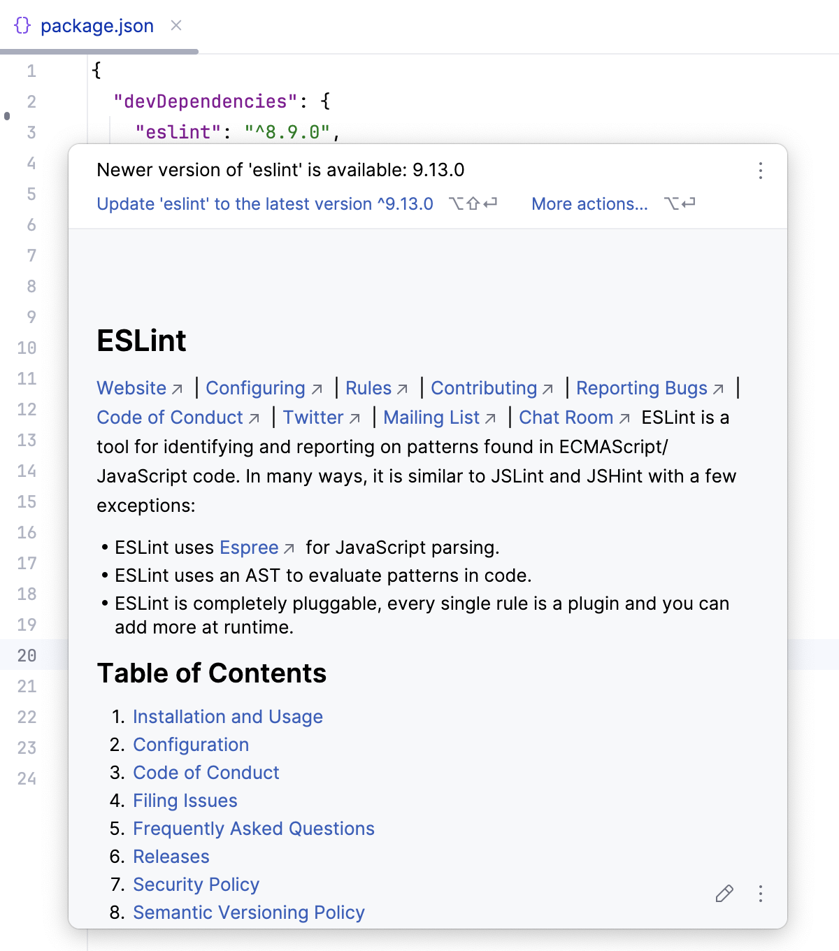 Quick documentation look-up for packages Quick documentation look-up for packages