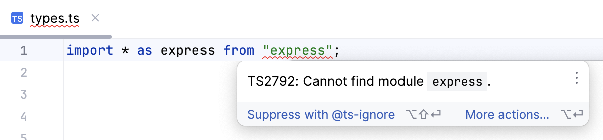 Missing type declaration Missing type declaration