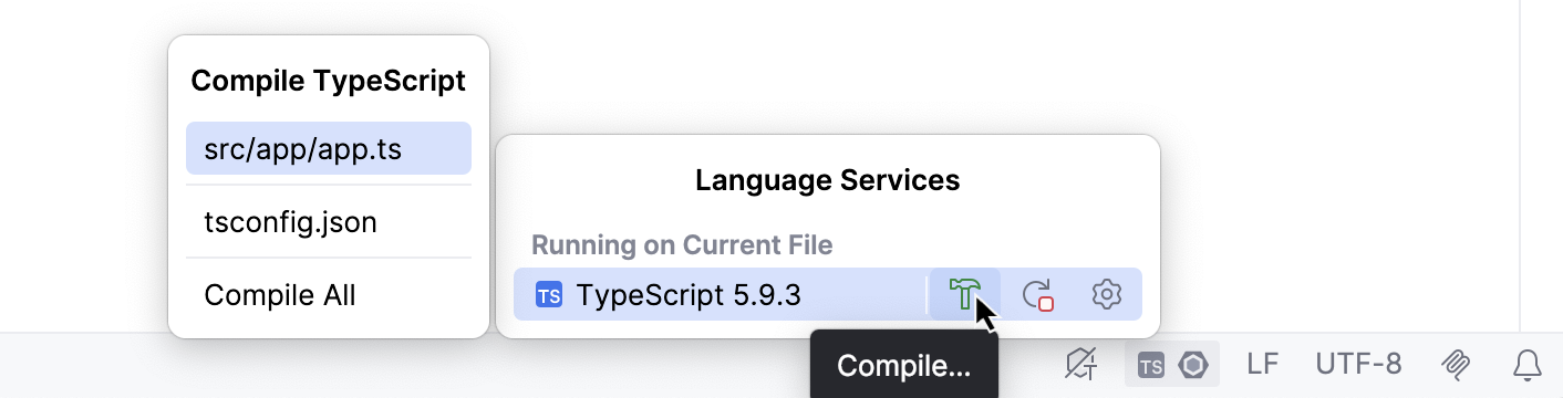 Compile TypeScript code Compile TypeScript code