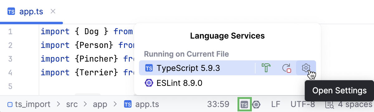TypeScript widget TypeScript widget