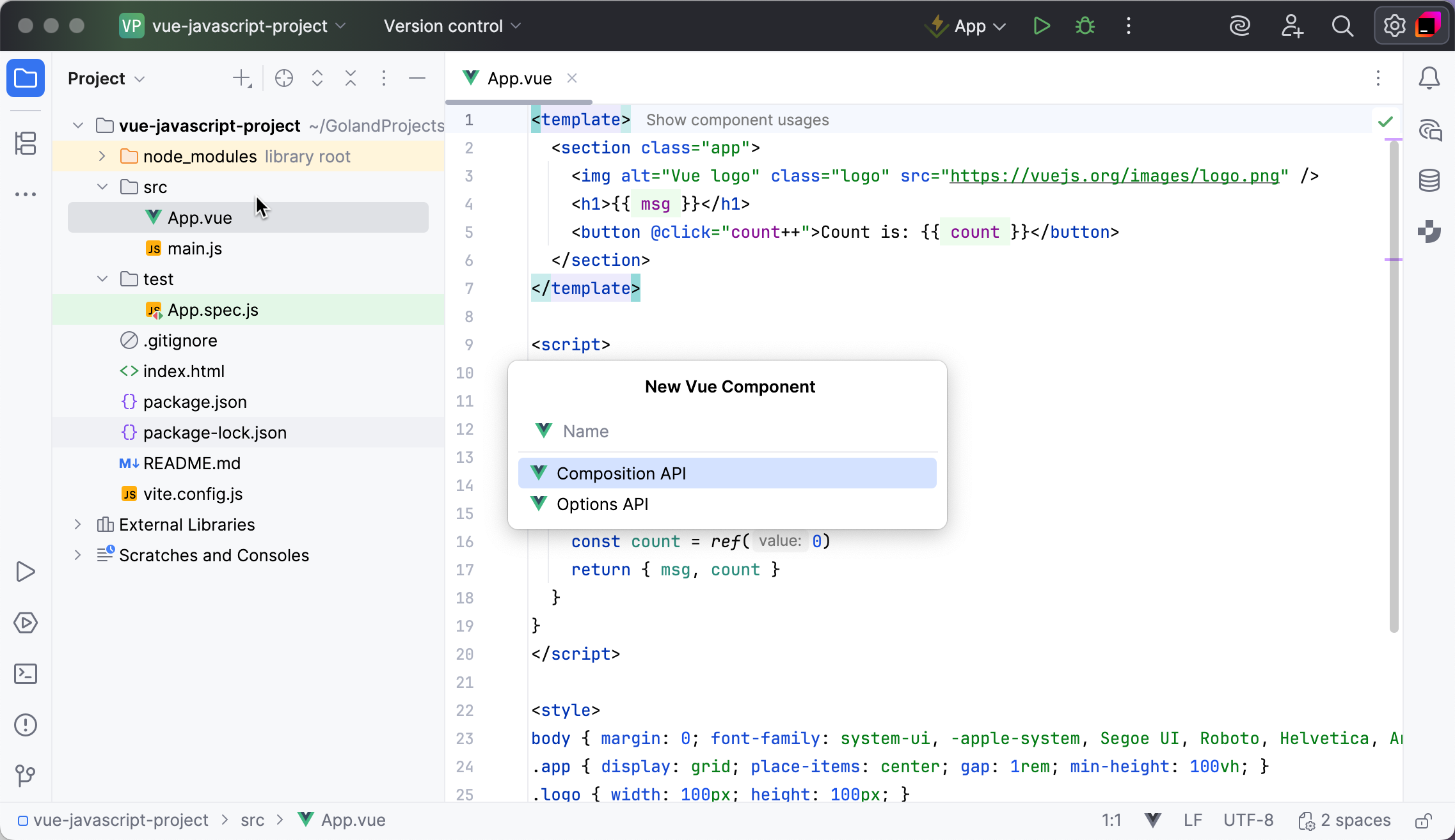 Create a Vue.js component