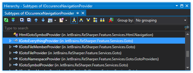 IOccurrenceNavigationProvider hierarchy