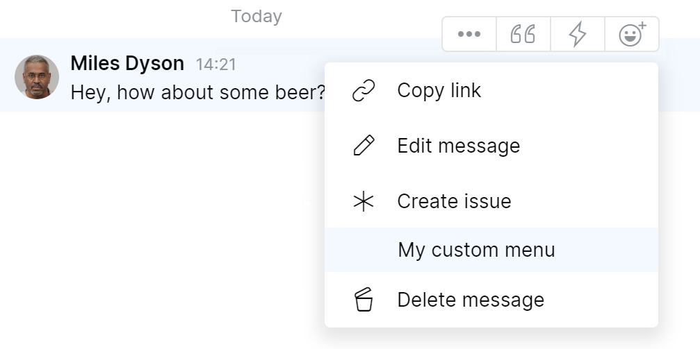 Custom menu application Custom menu application