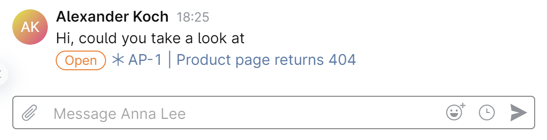 Mention YouTrack issue in SpaceCode chat Mention YouTrack issue in SpaceCode chat