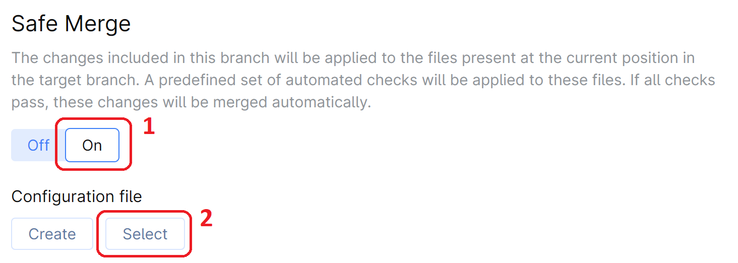 Safe merge enable Safe merge enable
