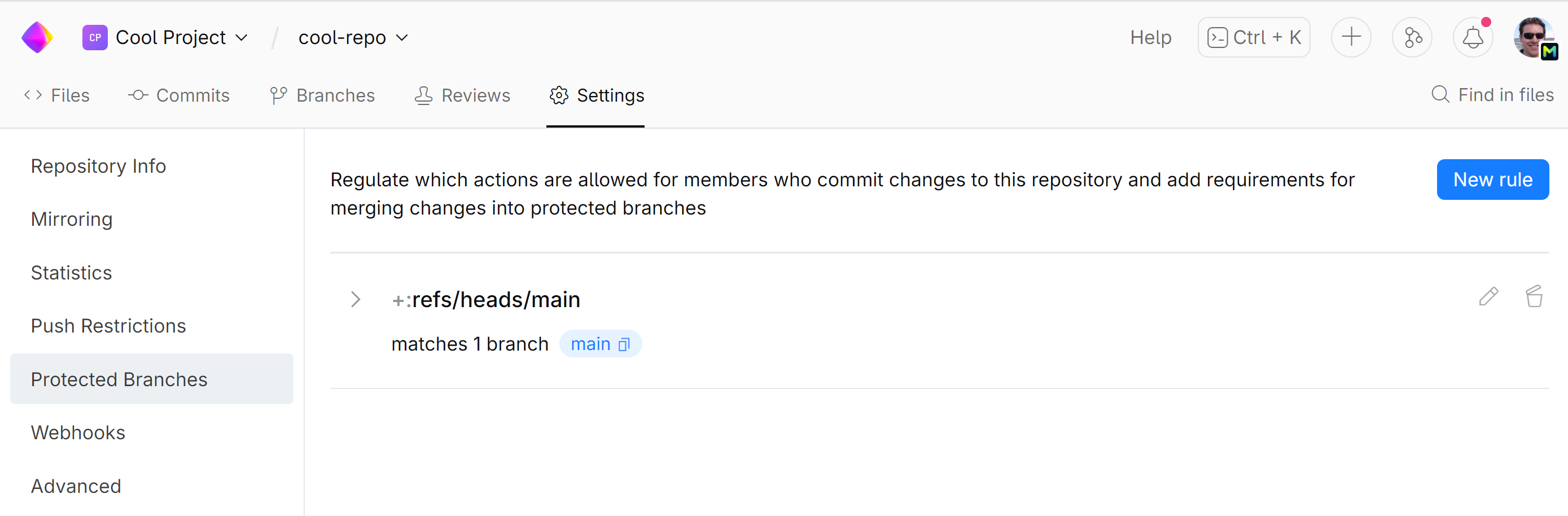 Menu Protected Branches Menu Protected Branches