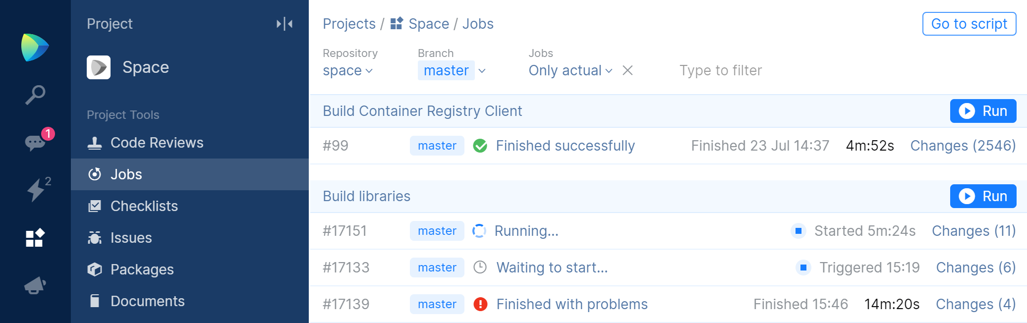 Automation Job Run and Stop