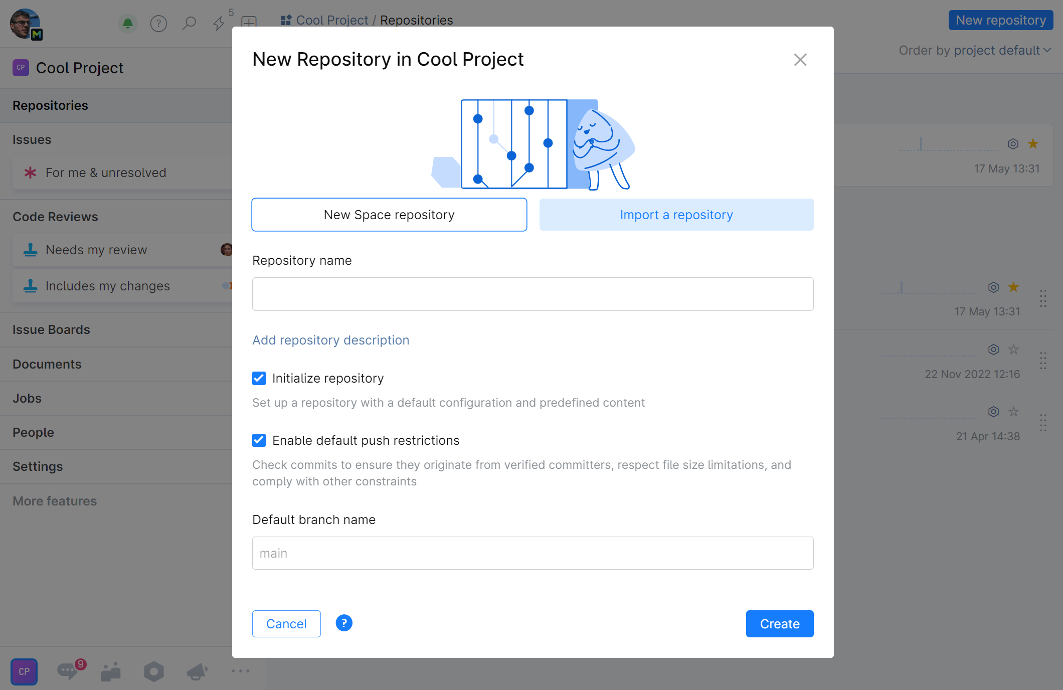 Create a Repository  JetBrains Space