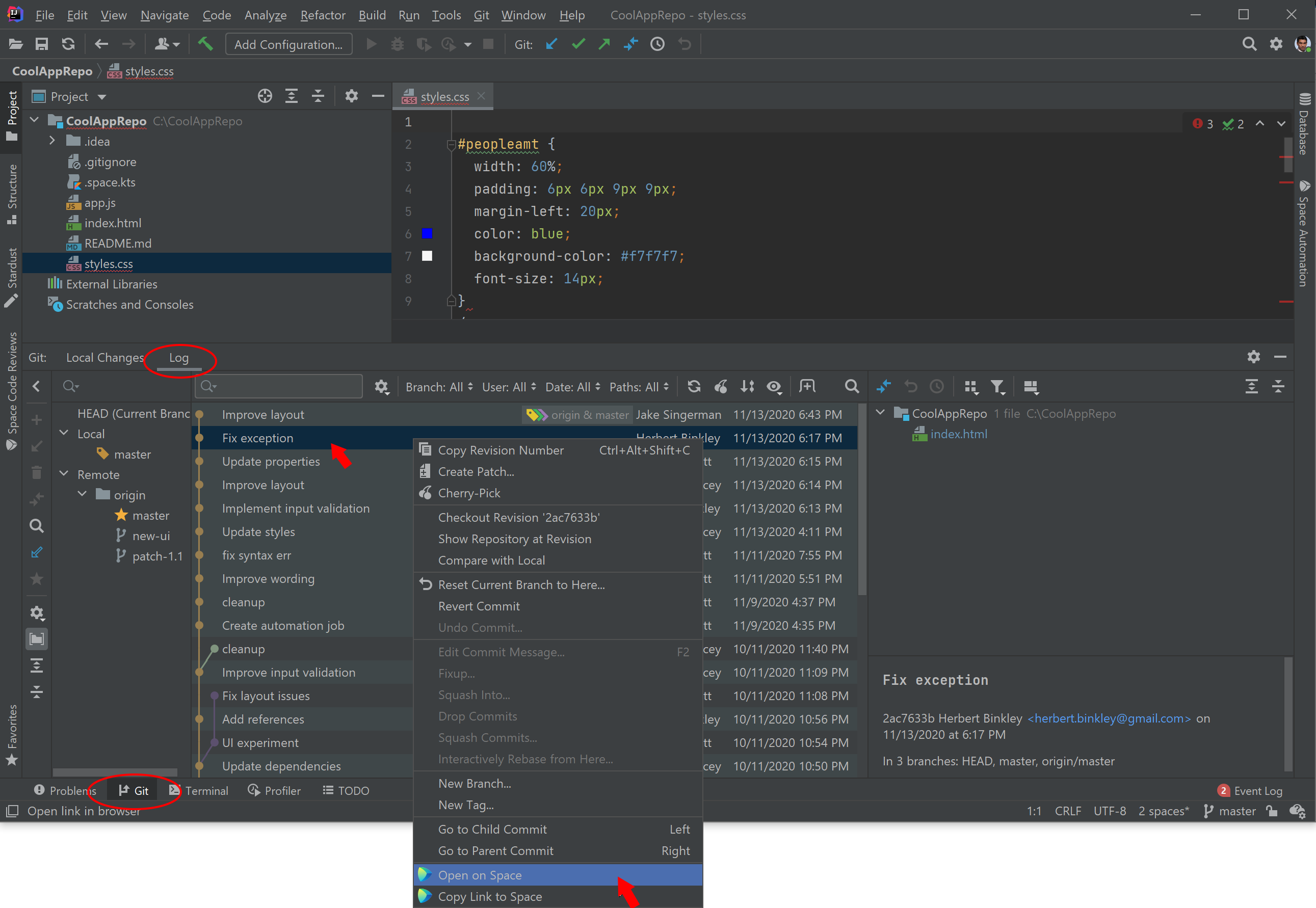 download space desktop jetbrains