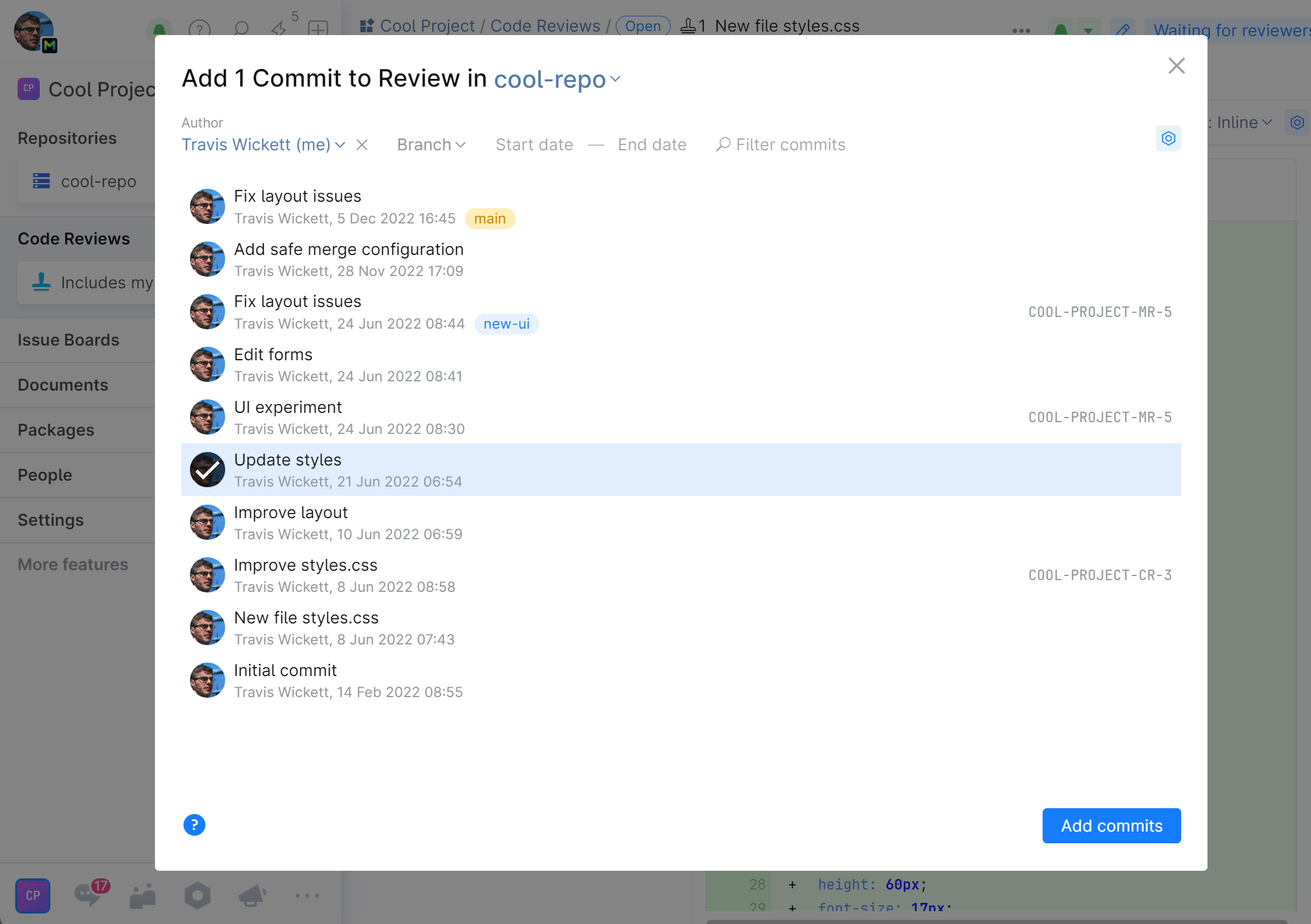 Start (Request) a Code Review | JetBrains Space Documentation