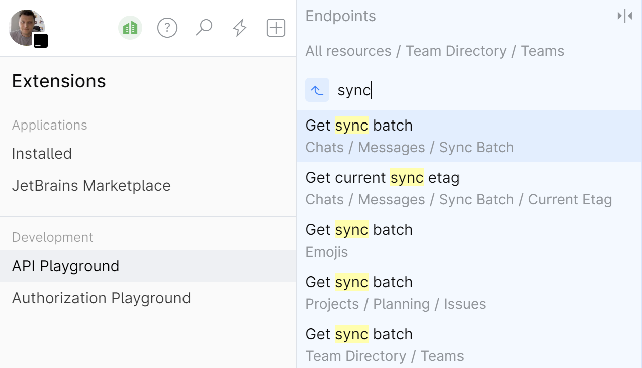 Sync calls in API Playground