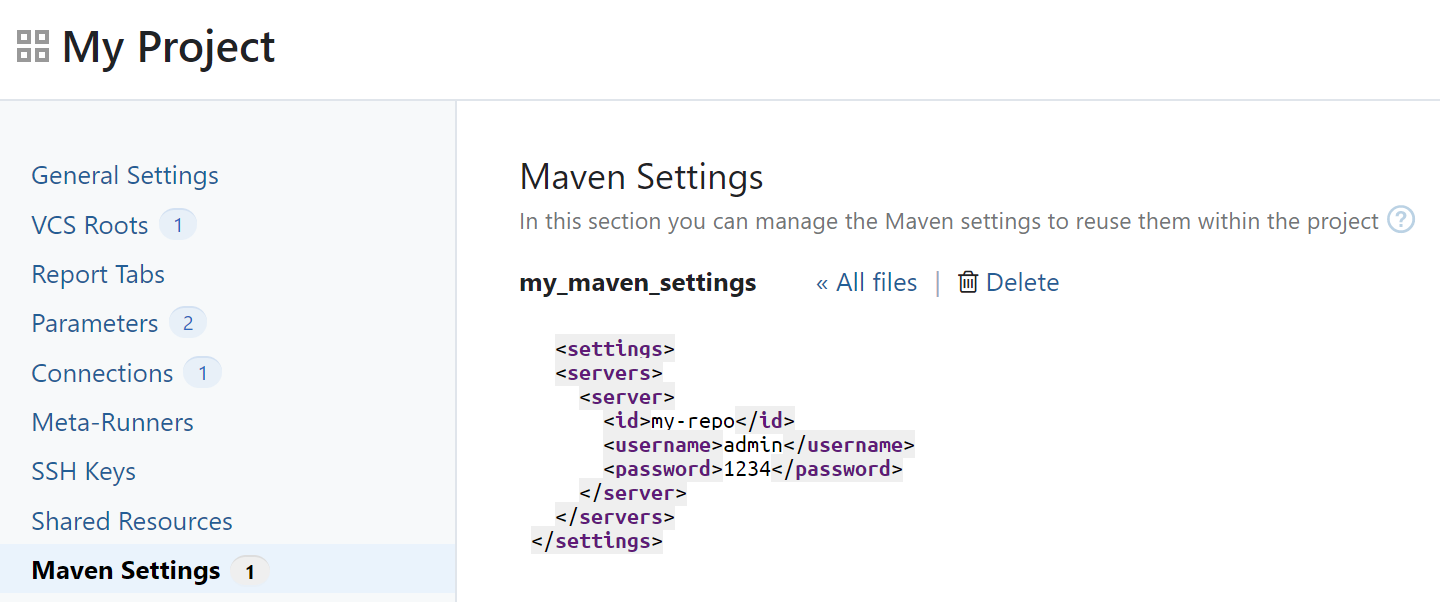 TeamCity Maven Settings