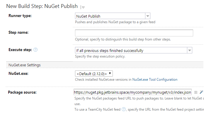 TeamCity. NuGet Publish