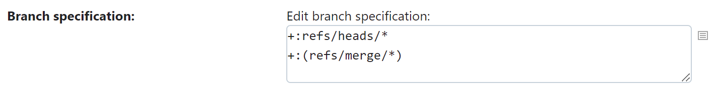 TeamCity branch specification