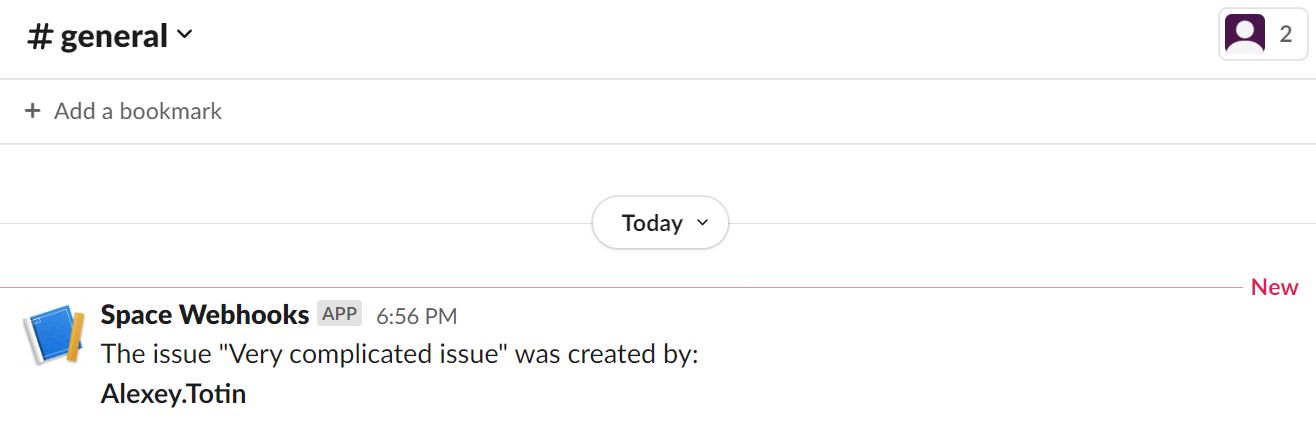 Message in Slack