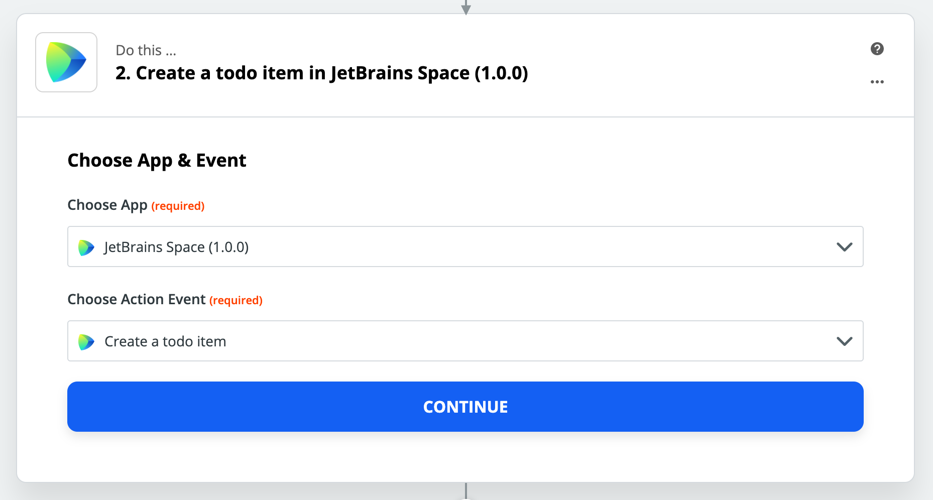 Configure actions