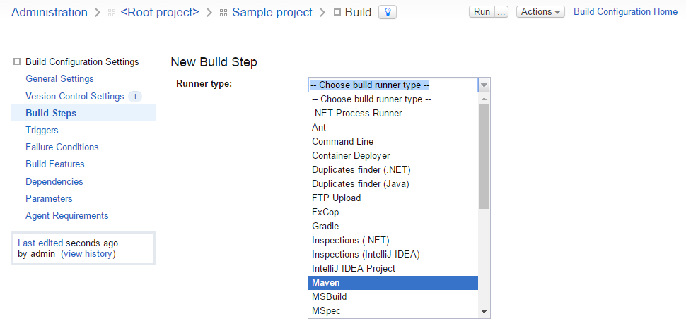 16select build step