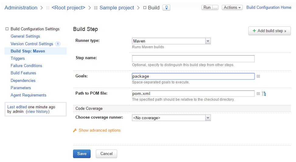 17build step configure