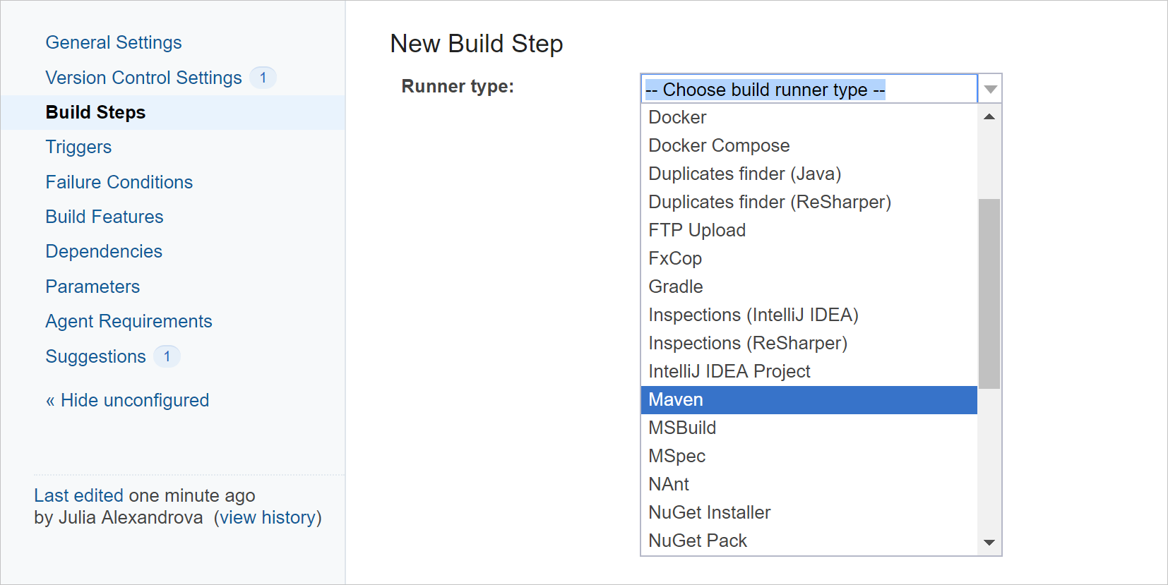 New build step