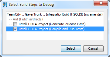 Remote debug step selected