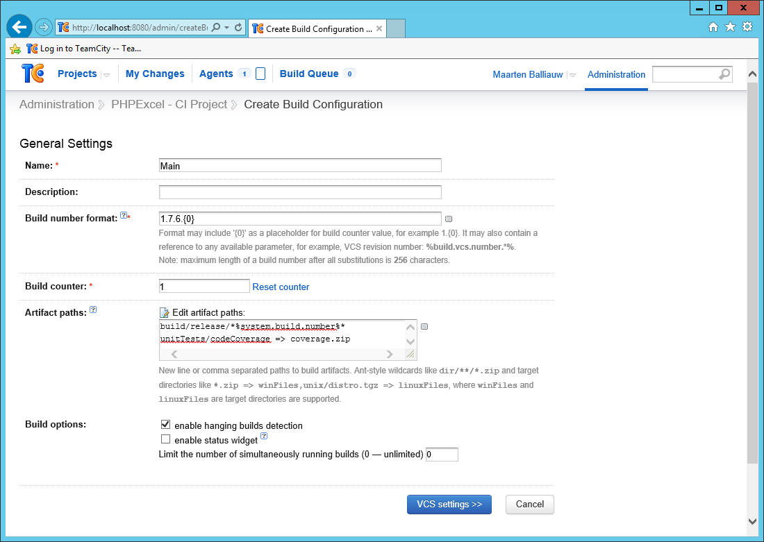 create configuration