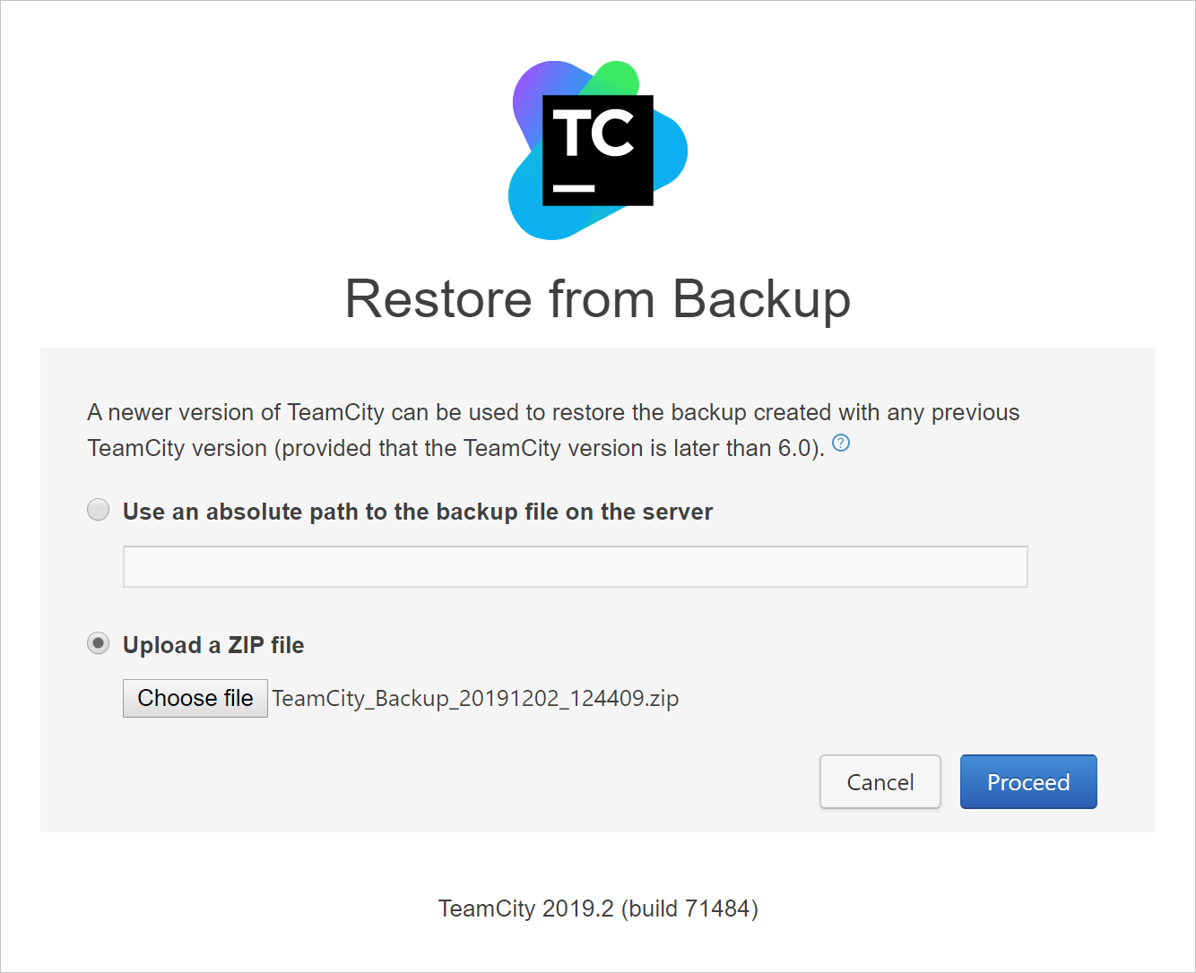 Automatic backup restore