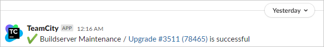 TeamCity notification in Slack