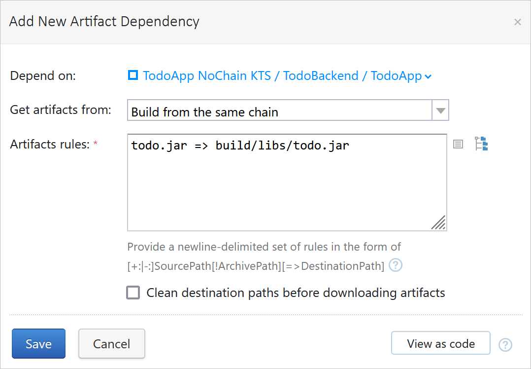 Simple build chain in TeamCity