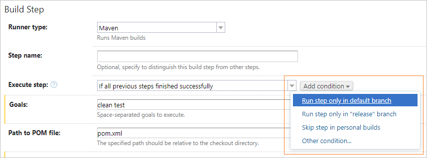 Build step execution condition