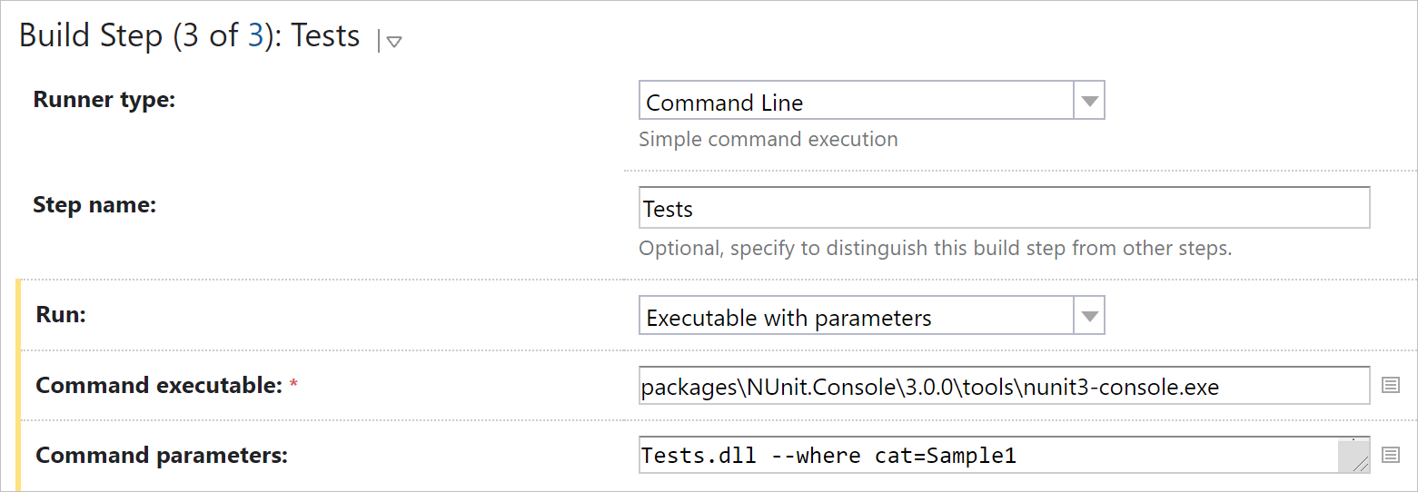 Build step: Command Line