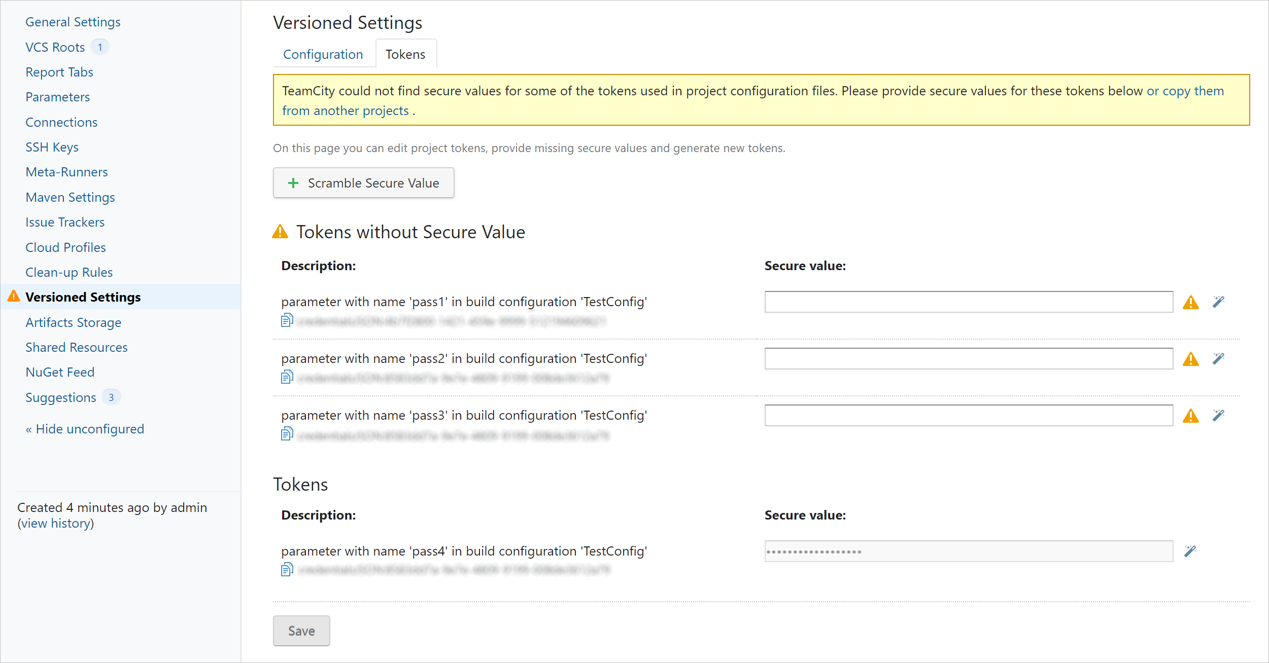 Versioned Settings| Tokens