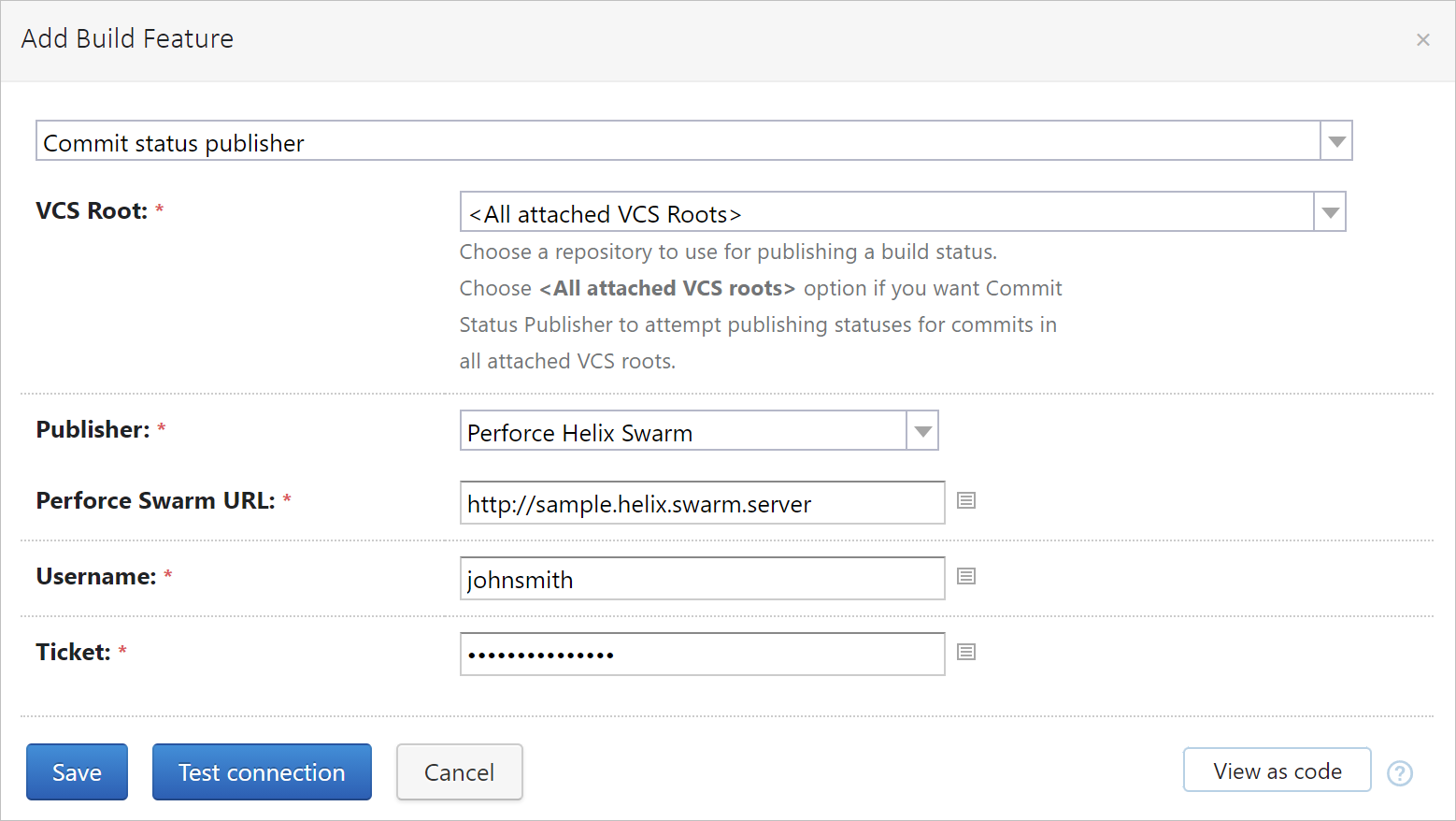 Configure Commit Status Publisher for P4 Helix Swarm