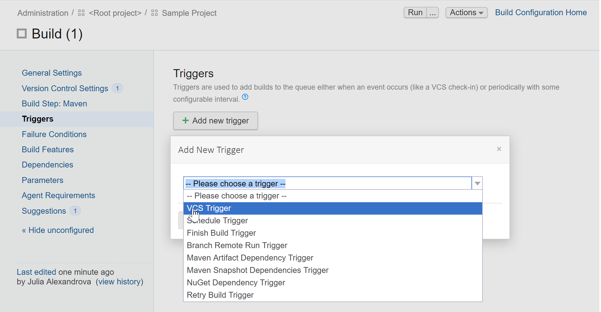 Add a trigger Add a trigger