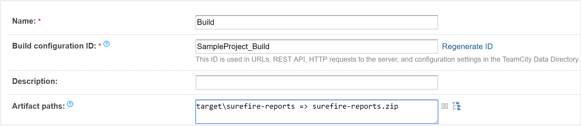 Modify the artifact paths Modify the artifact paths