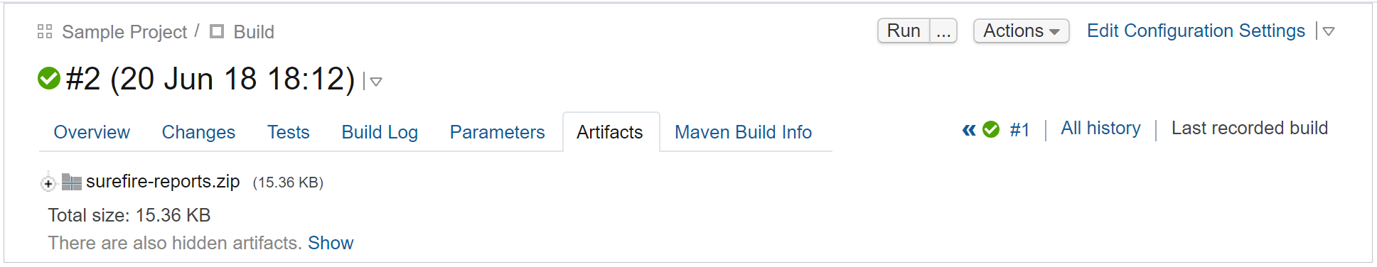 Artifacts in build results Artifacts in build results