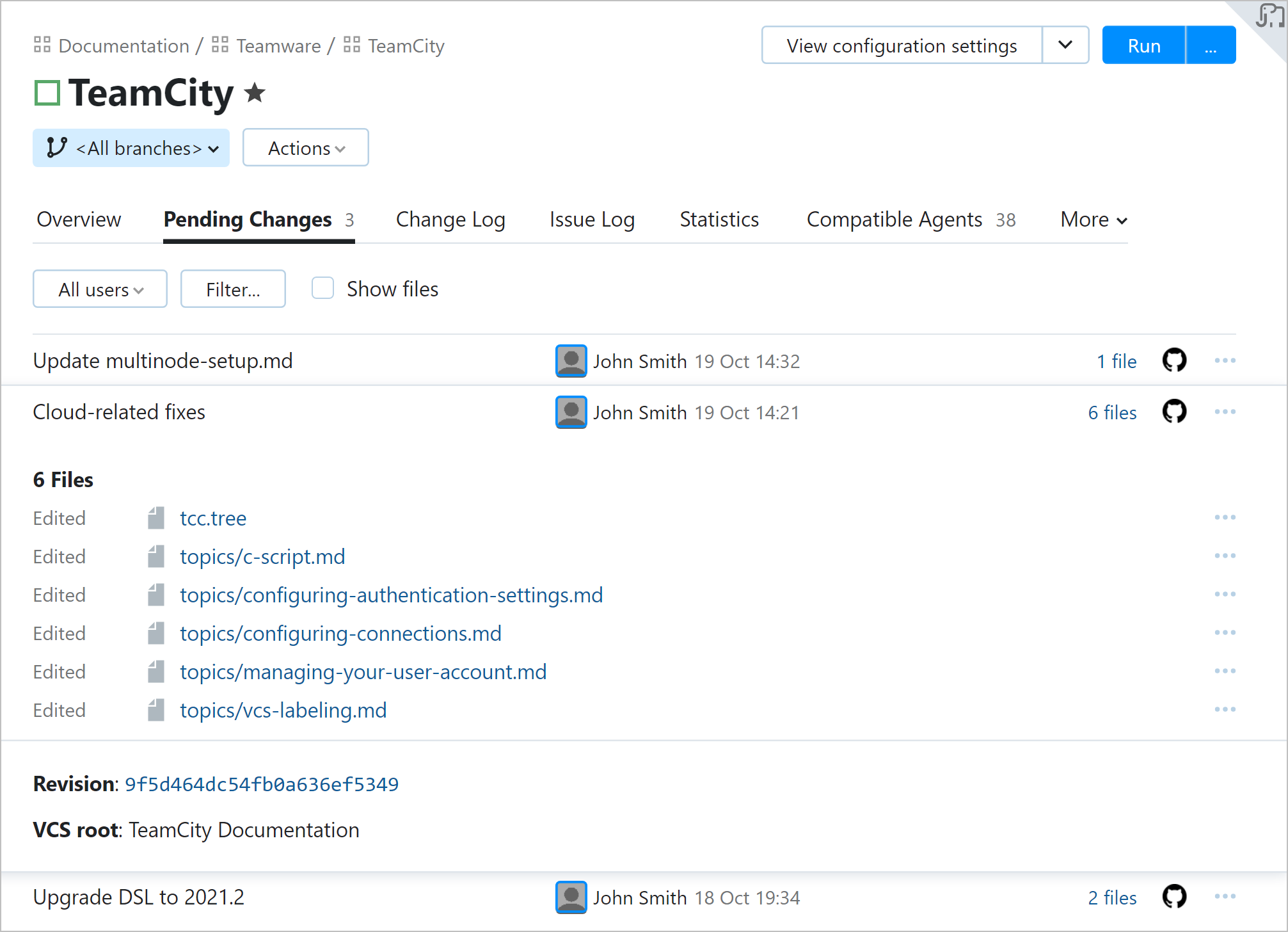 New Pending Changes tab New Pending Changes tab