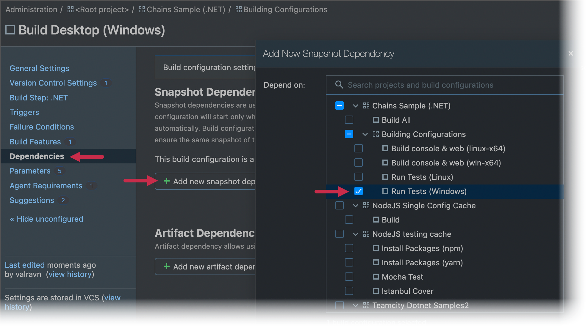 Add Snapshot Dependency