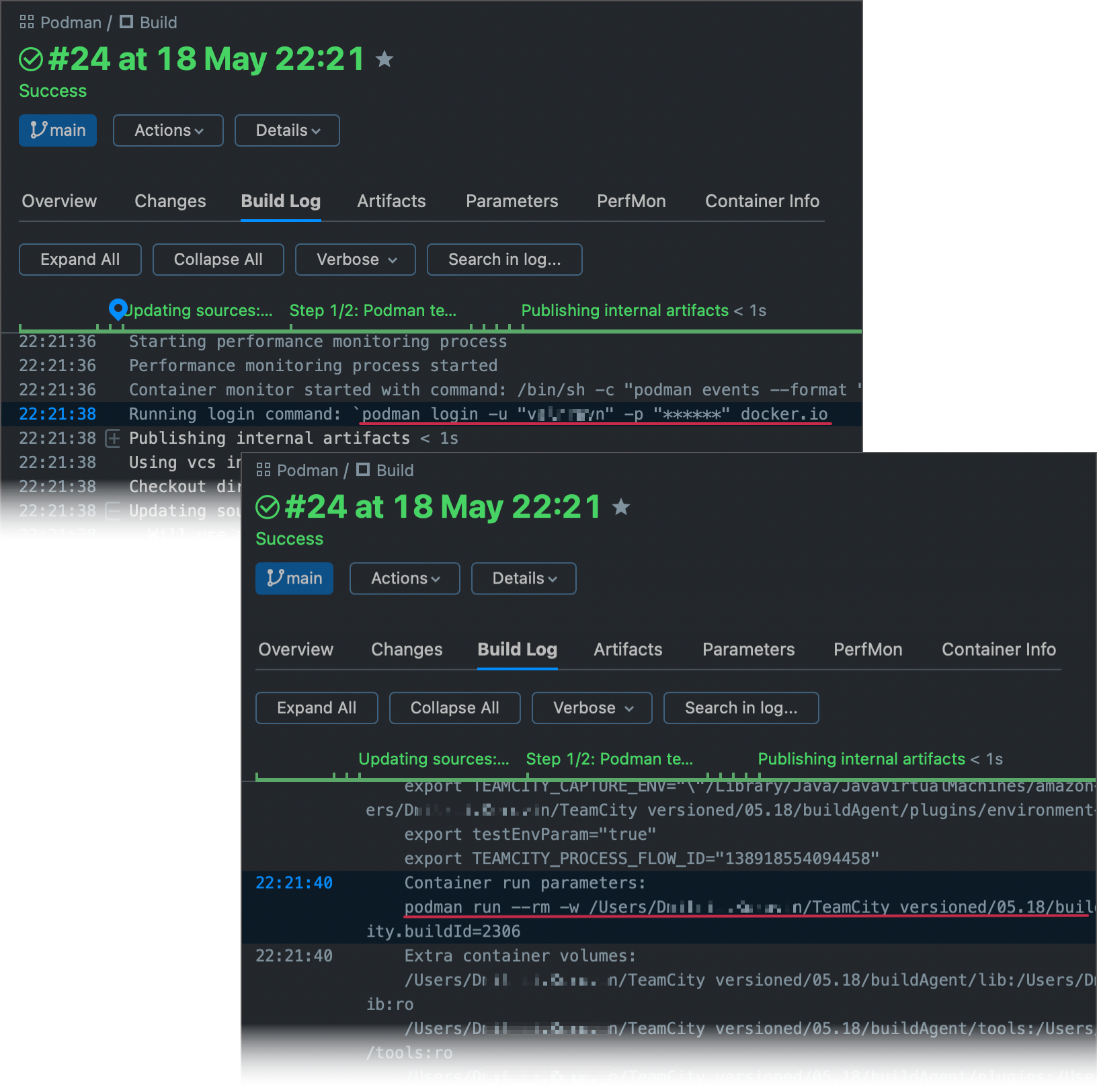 Podman support in TeamCity 2023.05