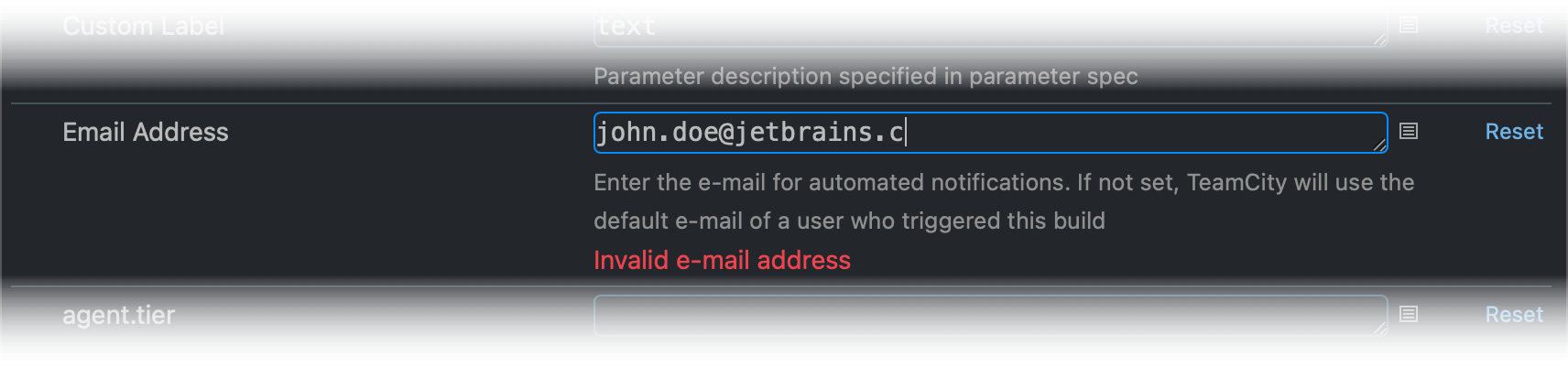 Text parameter with regex