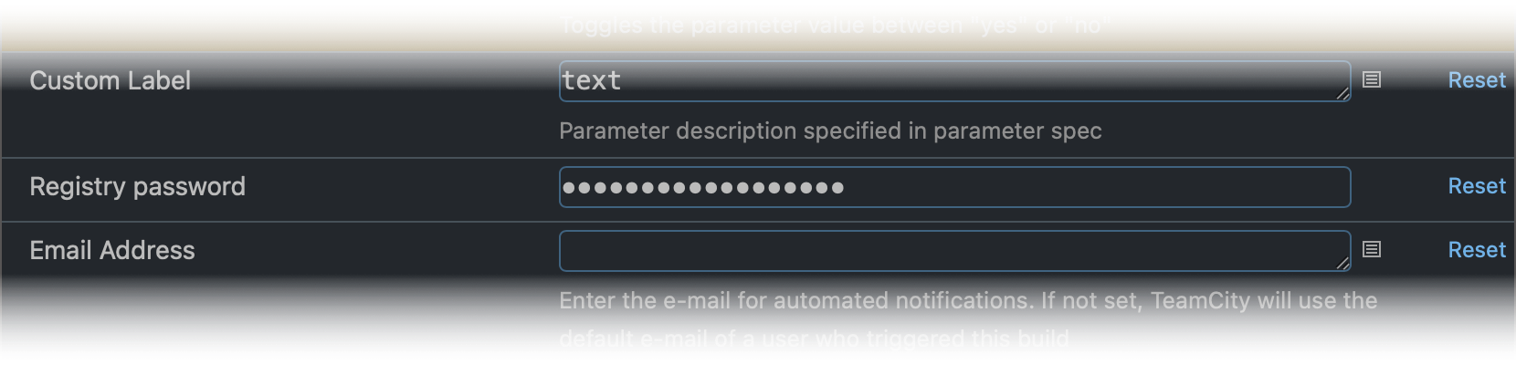 Password parameter