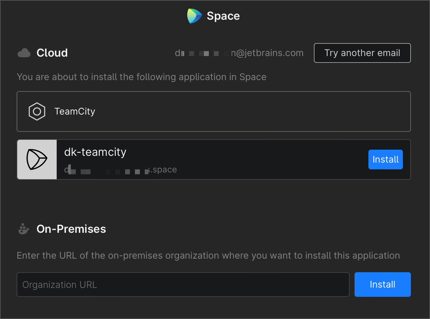 Choose Space Instance