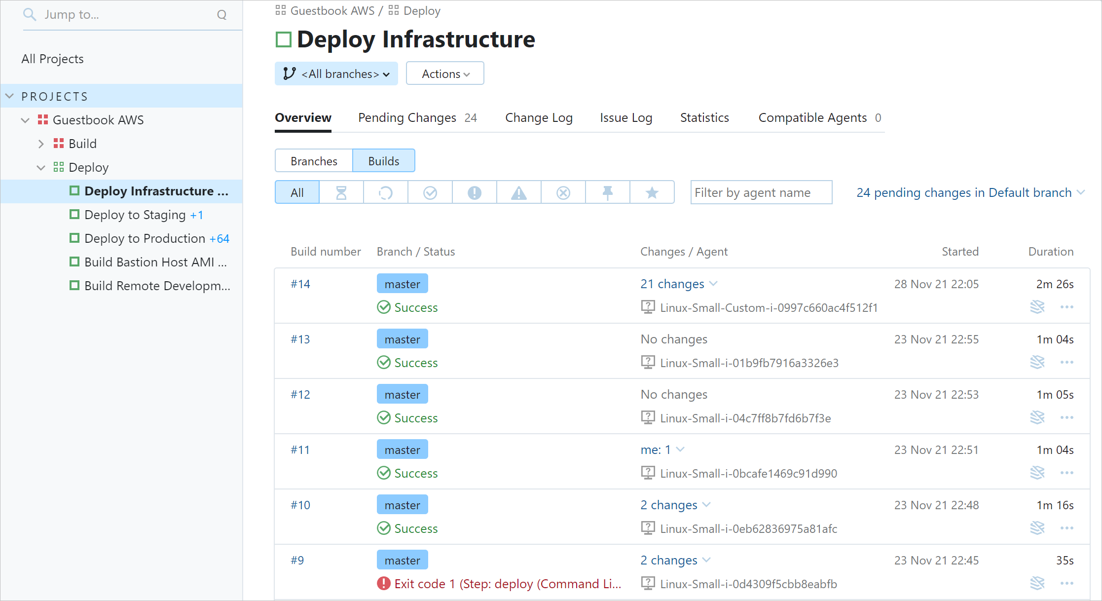 Build Configuration Home View