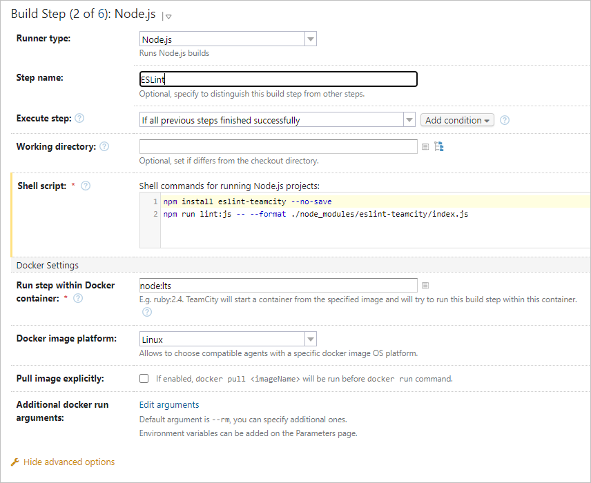 Node.js build step