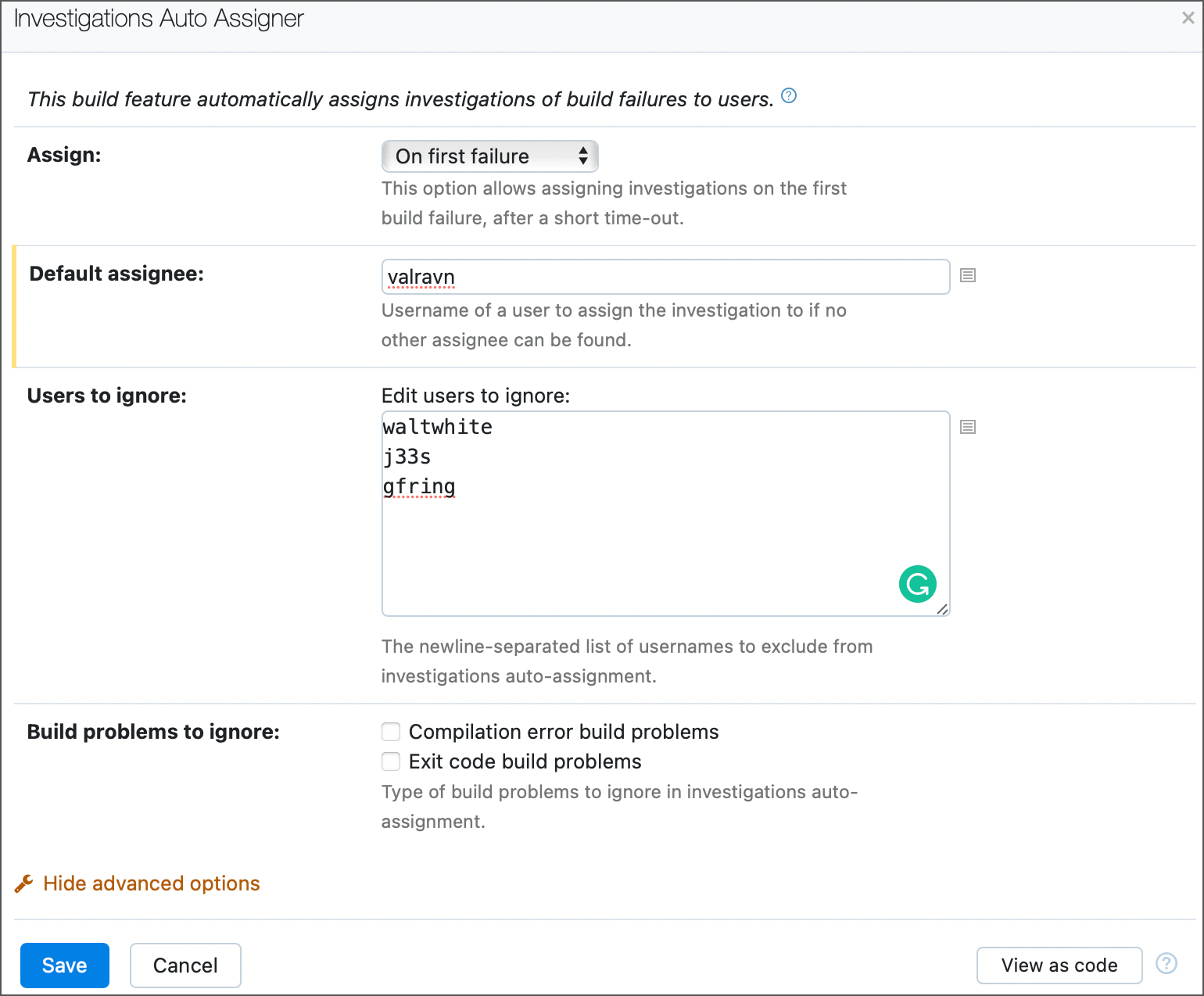 AutoAssigner Feature Settings