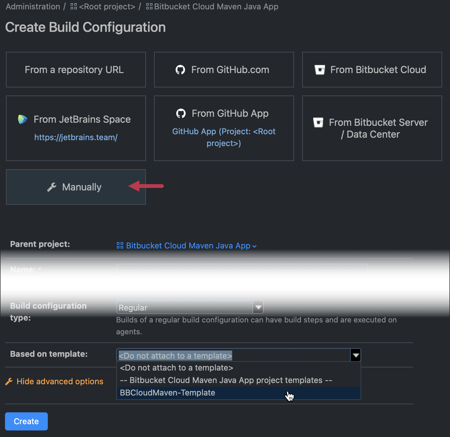 Create a regular configuration